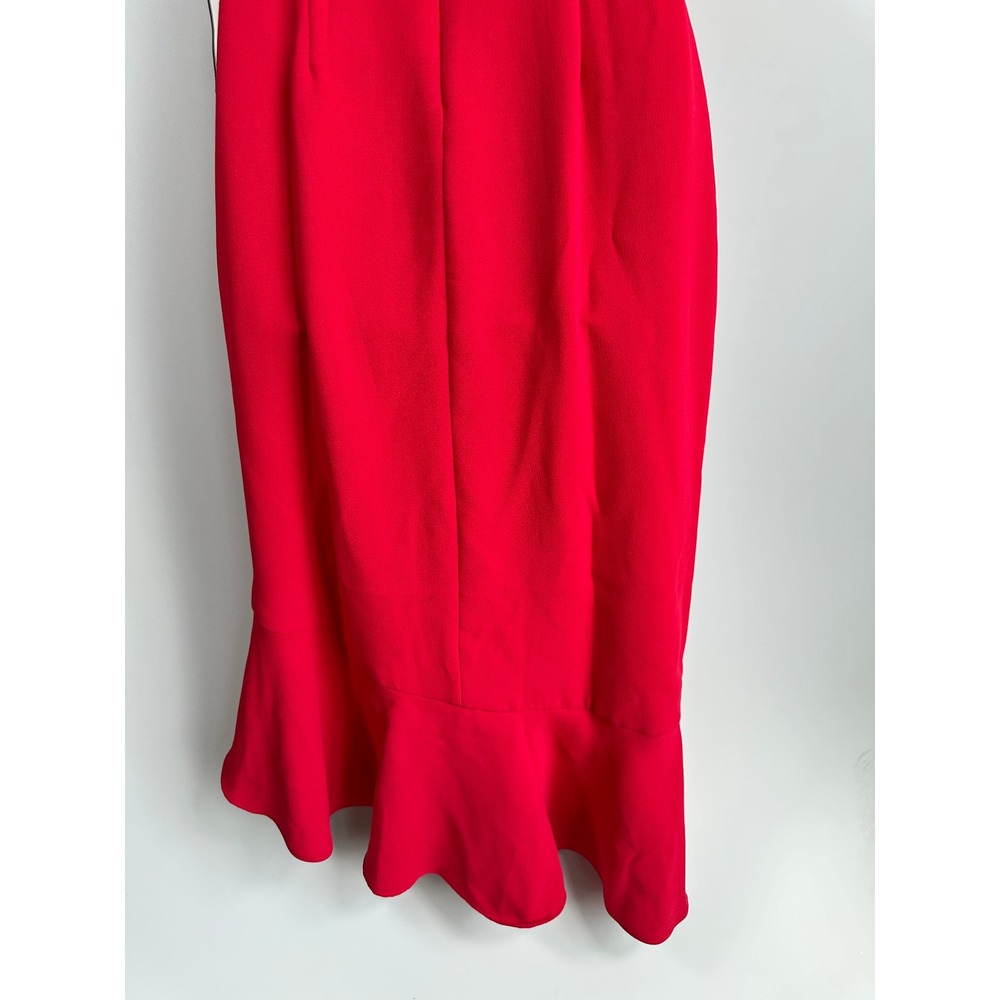 Xscape Red Asymmetrical Ruffle Cocktail Dress Party Glam Date Night Size 10 NWT‎ - Picture 11 of 15